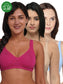 Inner Sense Women Bamboo Cotton Non-Wired Non Padded Bra-ISB057-Skin_Sky Blue_Maroon