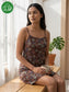 Inner Sense Bamboo Organic Cotton Nightdress-ISL067-Brown Print