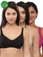 Inner Sense Women Bamboo Cotton Non-Wired Non Padded Bra-ISB057-Black_Skin_Maroon