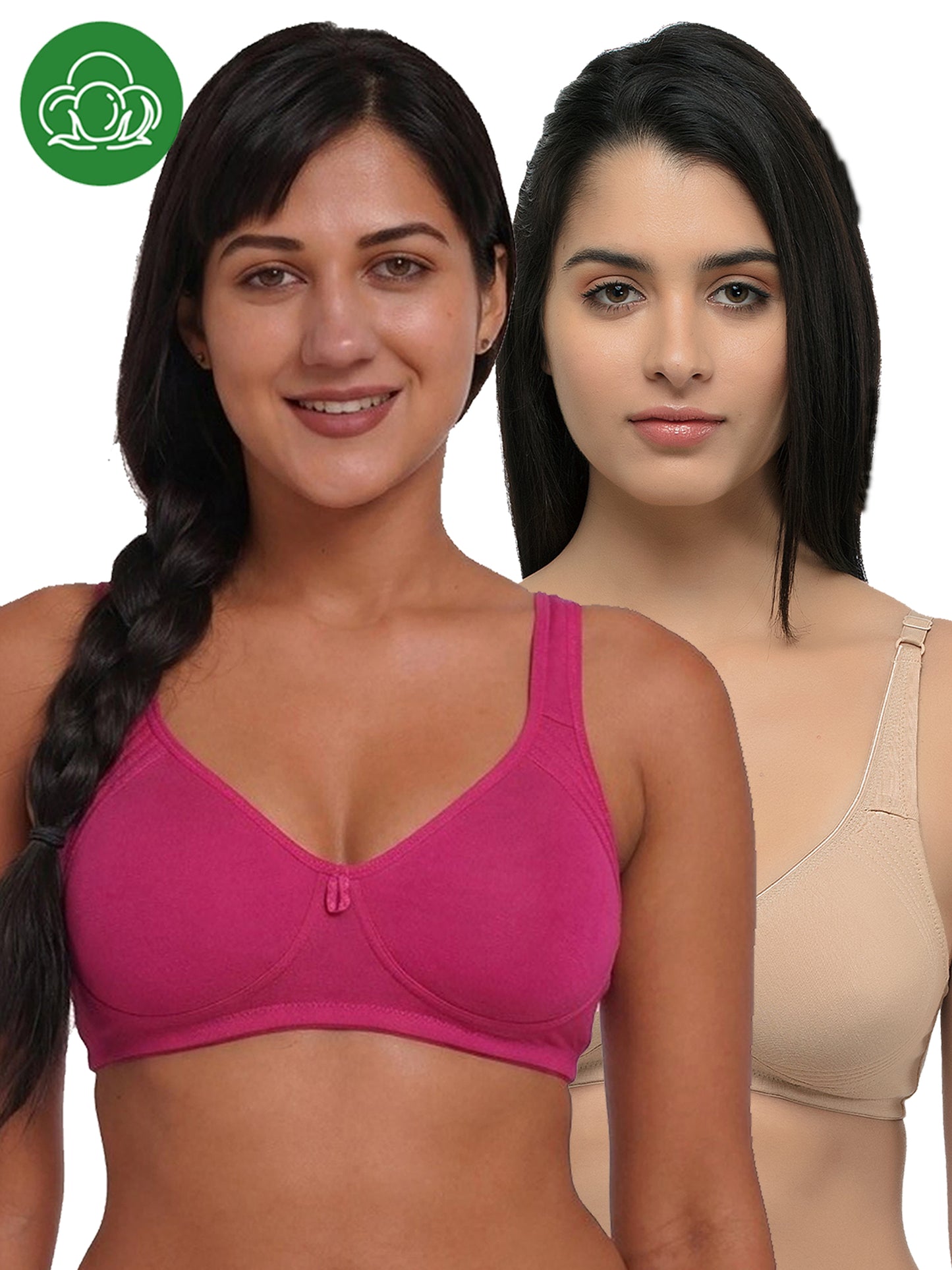 Inner Sense Women Bamboo Cotton Non-Wired Non Padded Bra-ISB057-Maroon_Skin