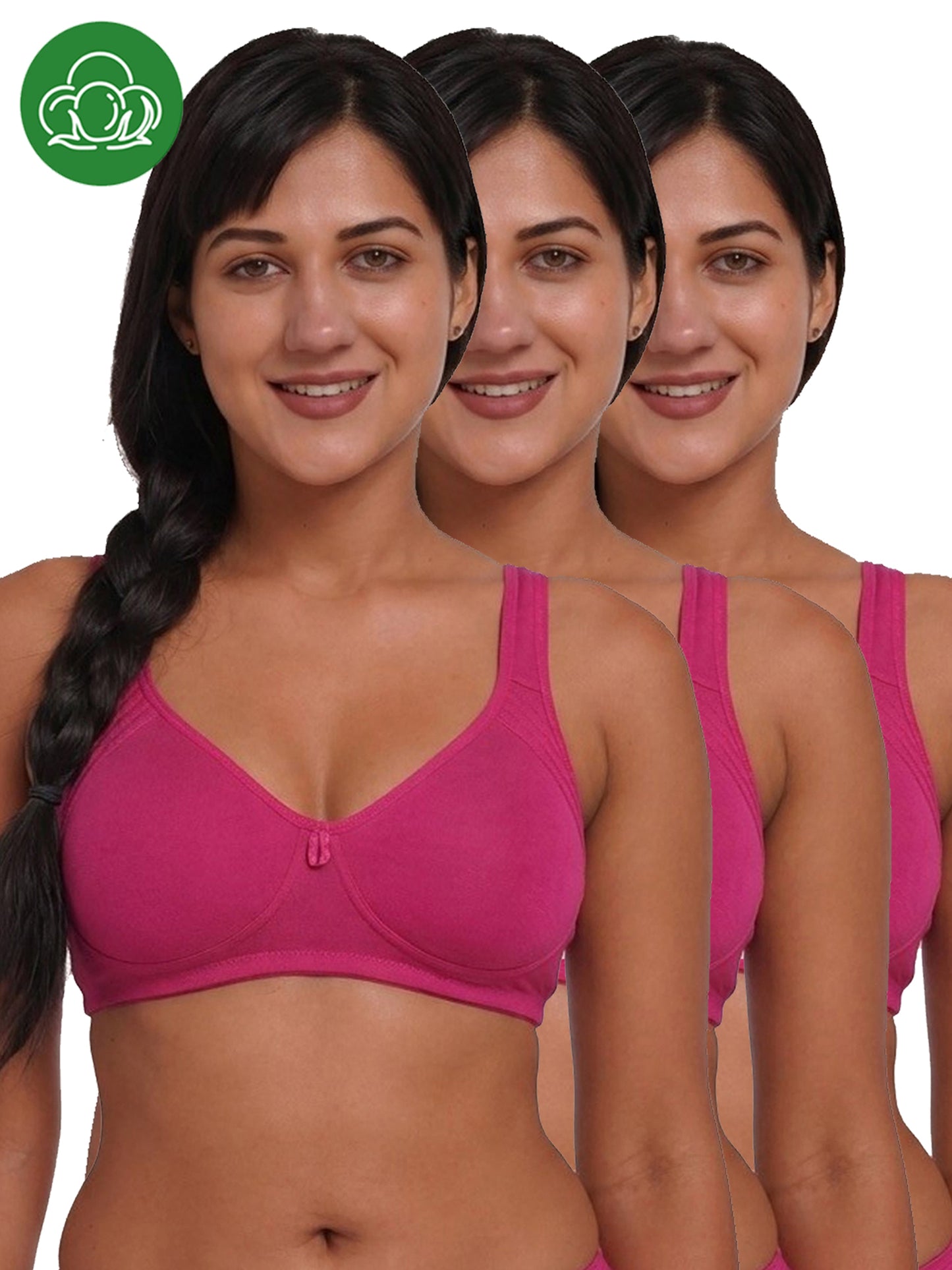 Inner Sense Women Bamboo Cotton Non-Wired Non Padded Bra-ISB057-Maroon_Maroon_Maroon