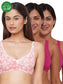 Inner Sense Women Bamboo Cotton Non-Wired Non Padded Bra-ISB057-Maroon_Maroon_Pink Lace Print