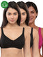 Inner Sense Women Bamboo Cotton Non-Wired Non Padded Bra-ISB057-Black_Black_Maroon