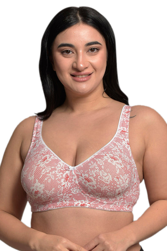 Plus Size Printed Organic Cotton Bamboo Non padded Side support bra