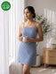 Inner Sense Bamboo Organic Cotton Nightdress-ISL065-Aqua Print