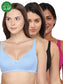 Inner Sense Women Bamboo Cotton Non-Wired Non Padded Bra-ISB057-Black_Sky Blue_Maroon