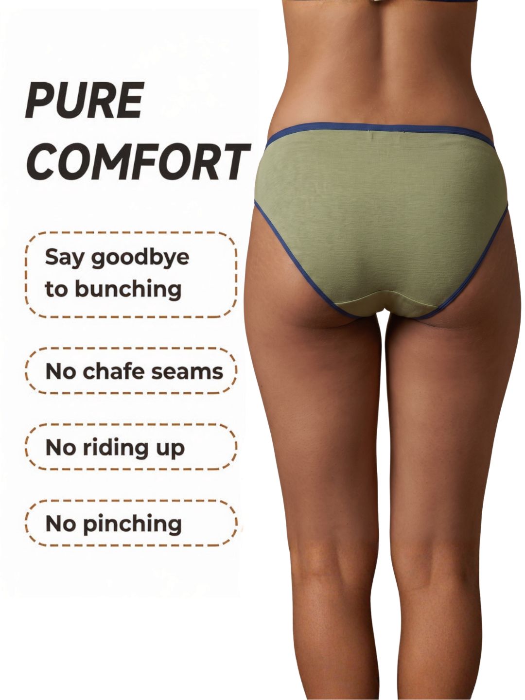 Inner Sense Women Bamboo Medium-Rise Pack of 3 Bikini Briefs-ISPB202-3Avocado-