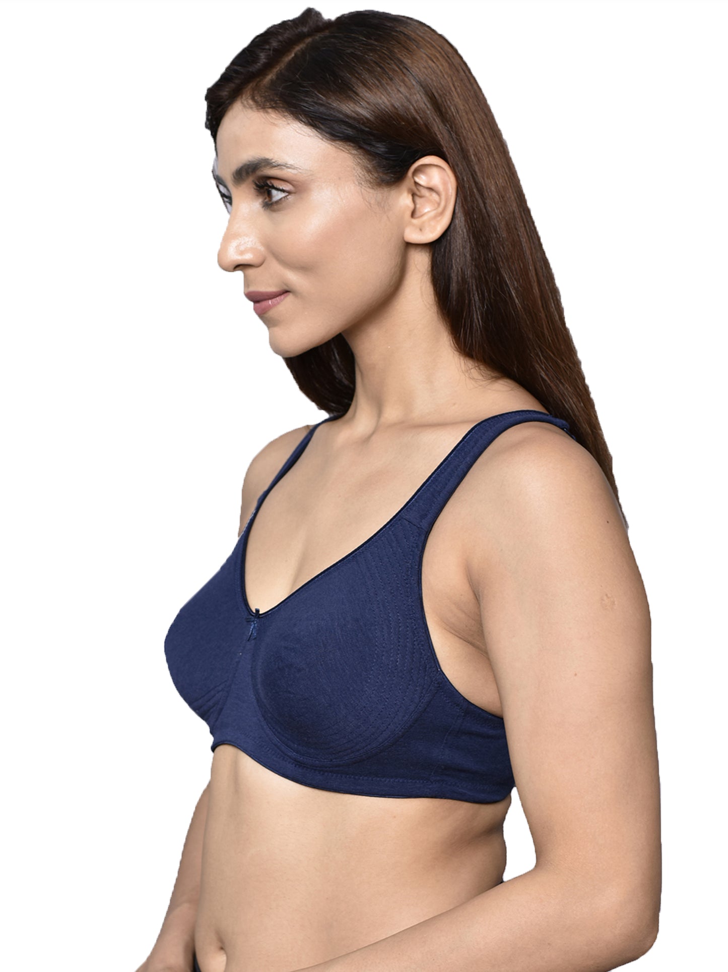 Inner Sense Women Bamboo Cotton Non-Wired Non Padded Bra-ISB057-SnorkalBlue_NavyBlue