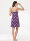 Inner Sense Bamboo Organic Cotton Nightdress-ISL068-Purple Flower