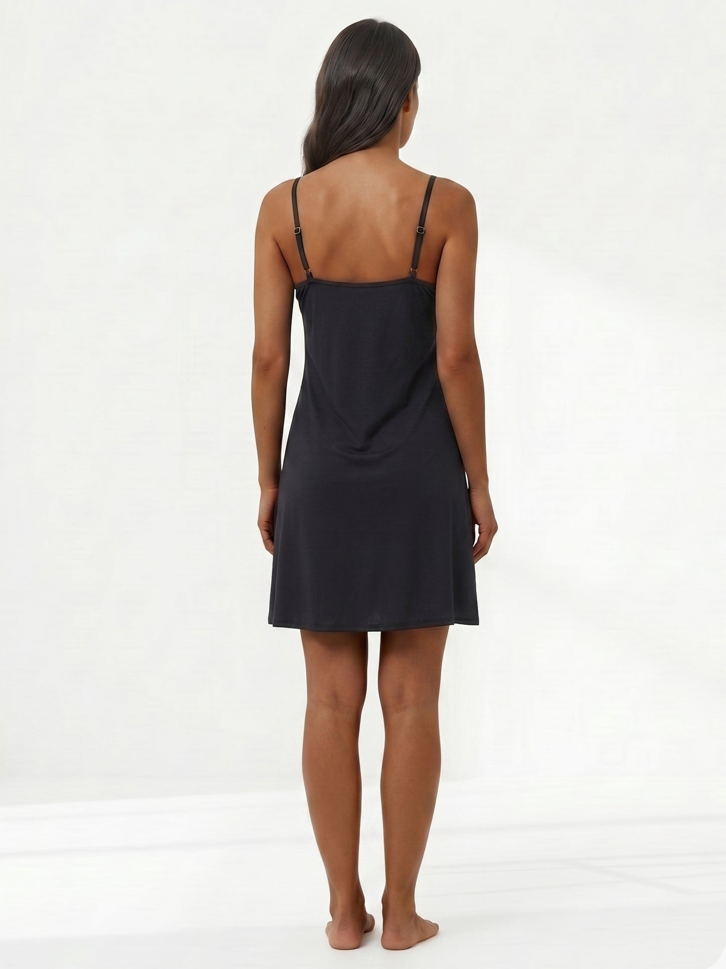 Inner Sense Bamboo Organic Cotton Nightdress-ISL070-Black Pineapple