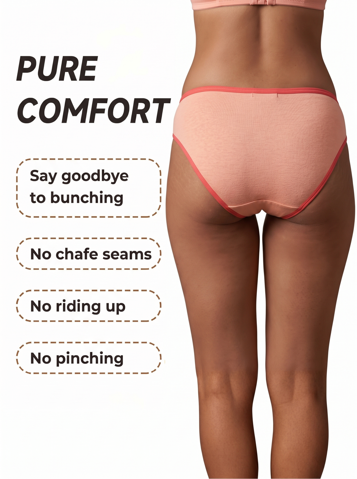 Inner Sense Women Bamboo Medium-Rise Bikini Briefs-ISP040-Peachy Pink
