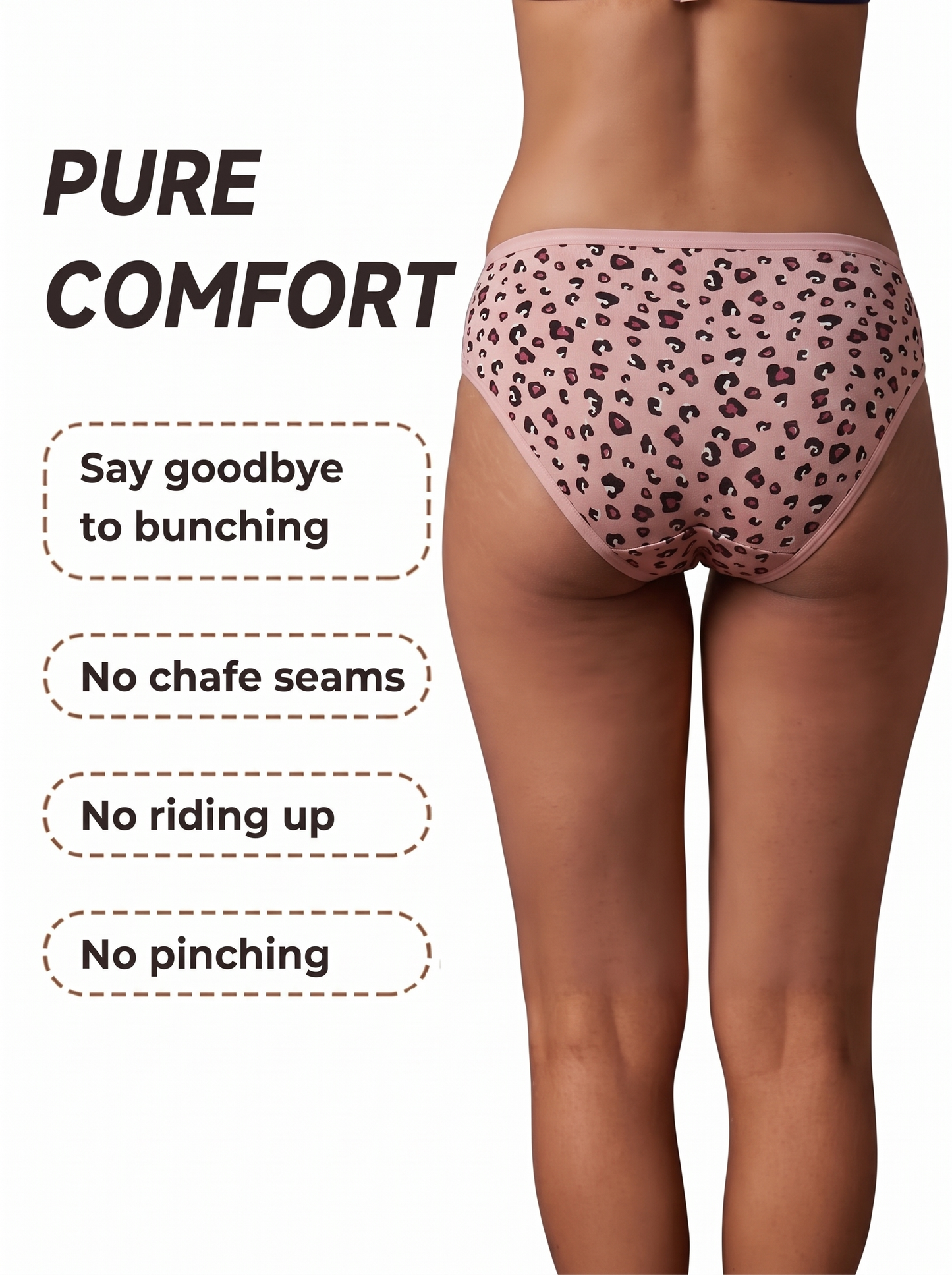 Inner Sense Women Bamboo Medium-Rise Bikini Briefs-ISPB201-Pink cheetah