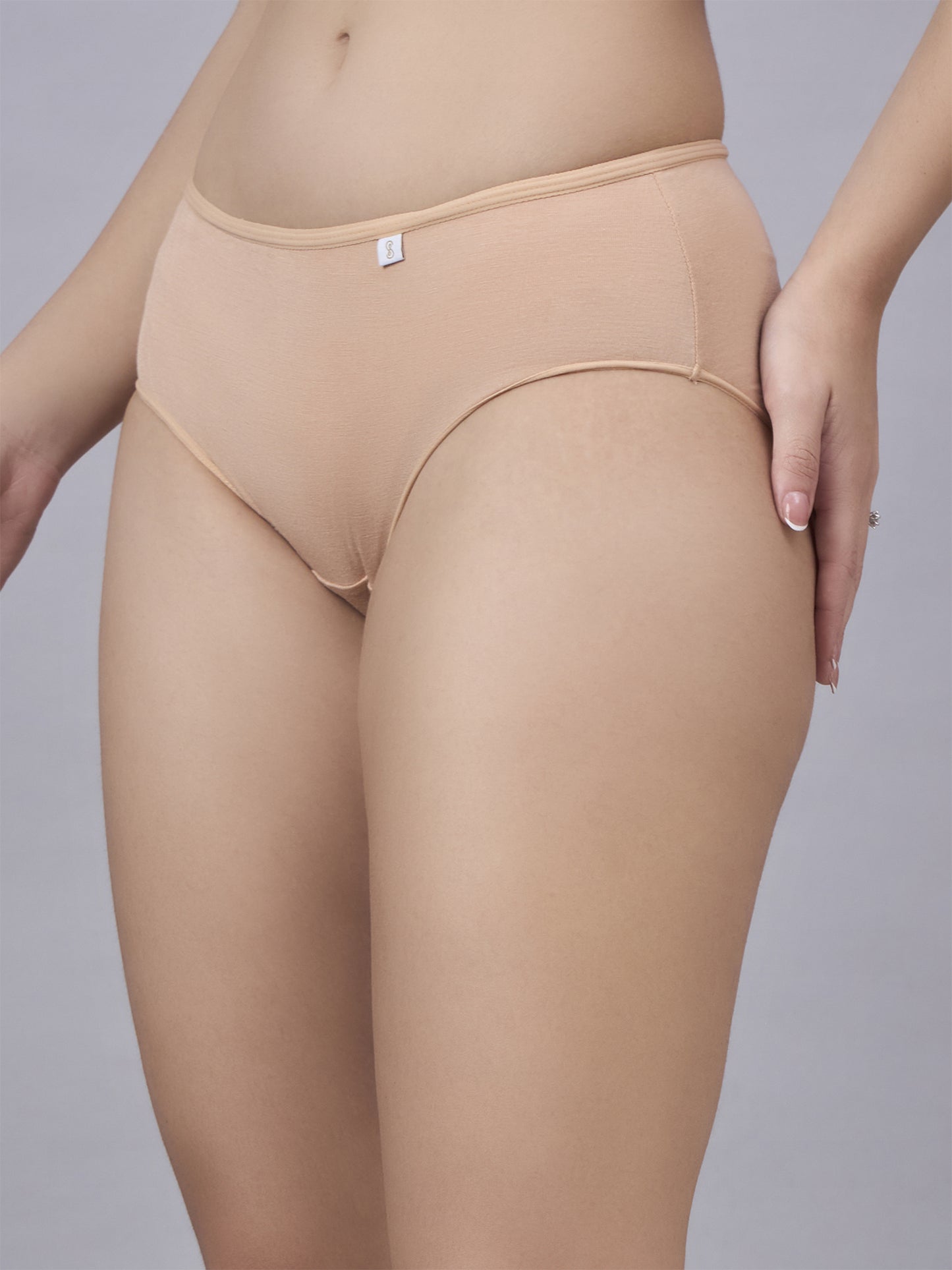 Inner Sense Women Bamboo Pack of 2 Hipster Briefs-ISPB203-Skin_Skin