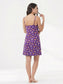 Inner Sense Bamboo Organic Cotton Nightdress-ISL066-Purple Leaf Bunch