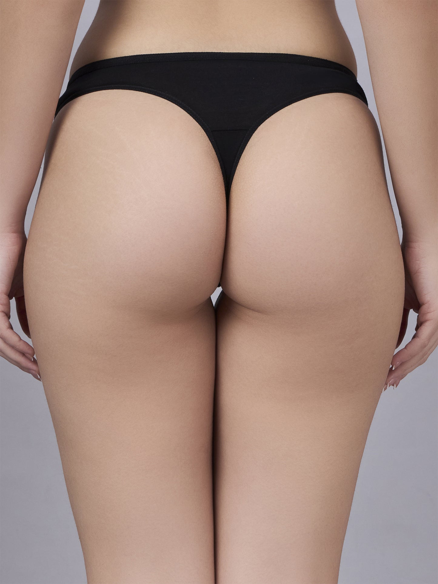 Inner Sense Women Bamboo Pack of 2 Thong Briefs-ISPB205-Black_Black