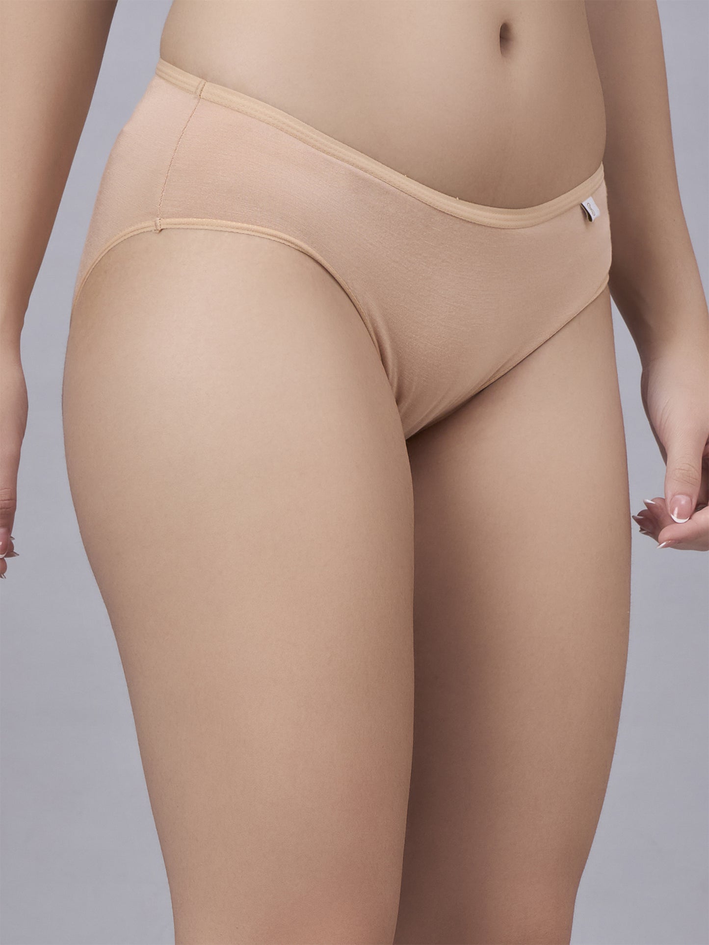 Inner Sense Women Bamboo Medium-Rise Bikini Briefs-ISPB201-Skin