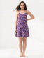 Inner Sense Bamboo Organic Cotton Nightdress-ISL066-Purple Leaf Bunch