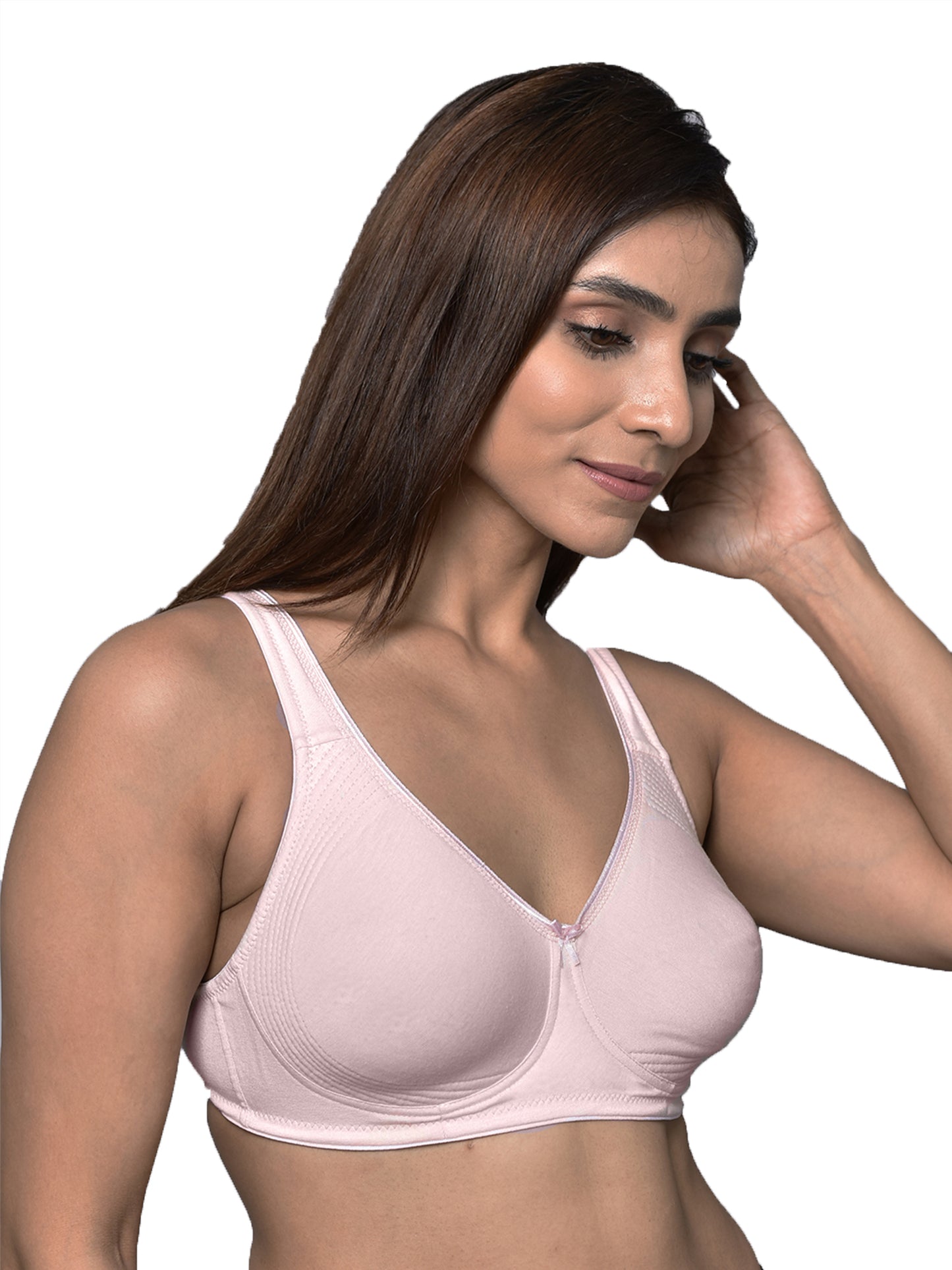 Inner Sense Women Bamboo Cotton Non-Wired Non Padded Bra-ISB057-SnorkalBlue_BabyPink