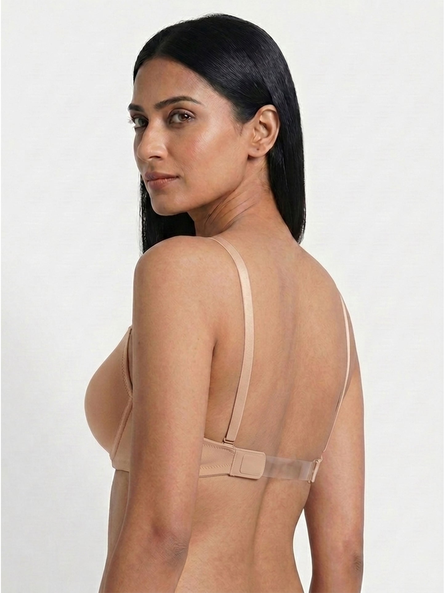 Inner Sense Lightly Padded Strapless Antimicrobial Bra-ISB124-Skin