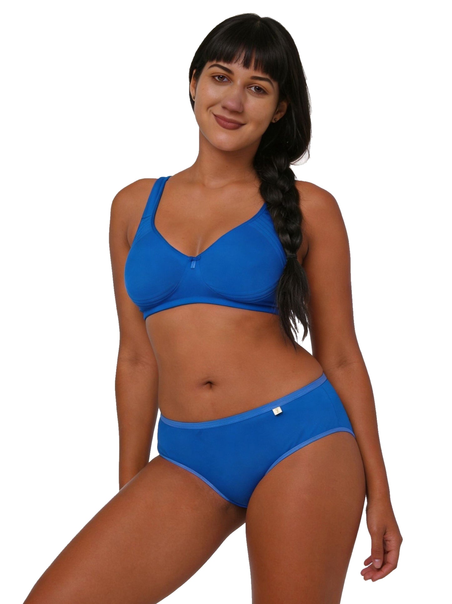 Inner Sense Women Bamboo Cotton Non-Wired Non Padded Bra-ISB057-SnorkalBlue_PinklacePrint