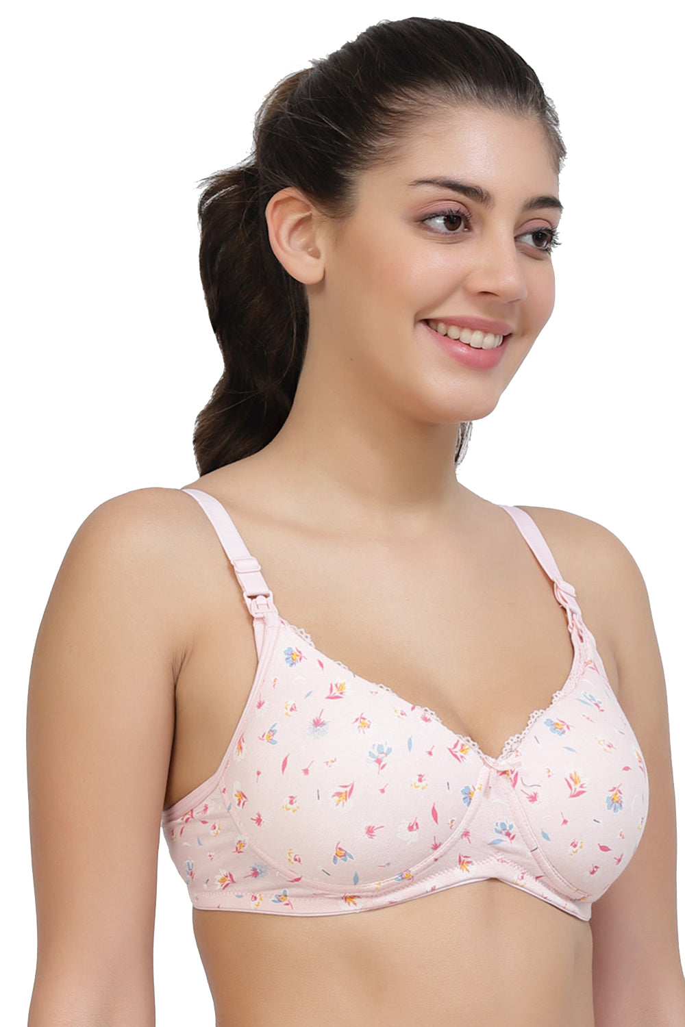Organic Cotton Antimicrobial Padded Nonwired Feeding Bra-IMB012A