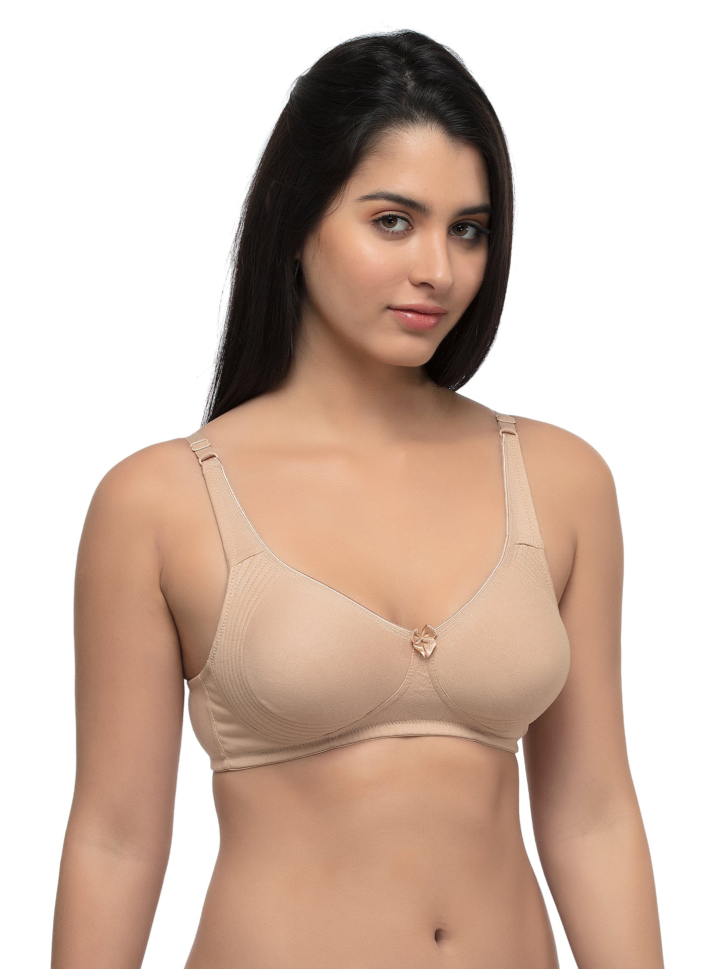 Inner Sense Women Bamboo Cotton Non-Wired Non Padded Bra-ISB057-Black_Skin_Maroon