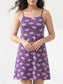 Inner Sense Bamboo Organic Cotton Nightdress-ISL068-Purple Flower