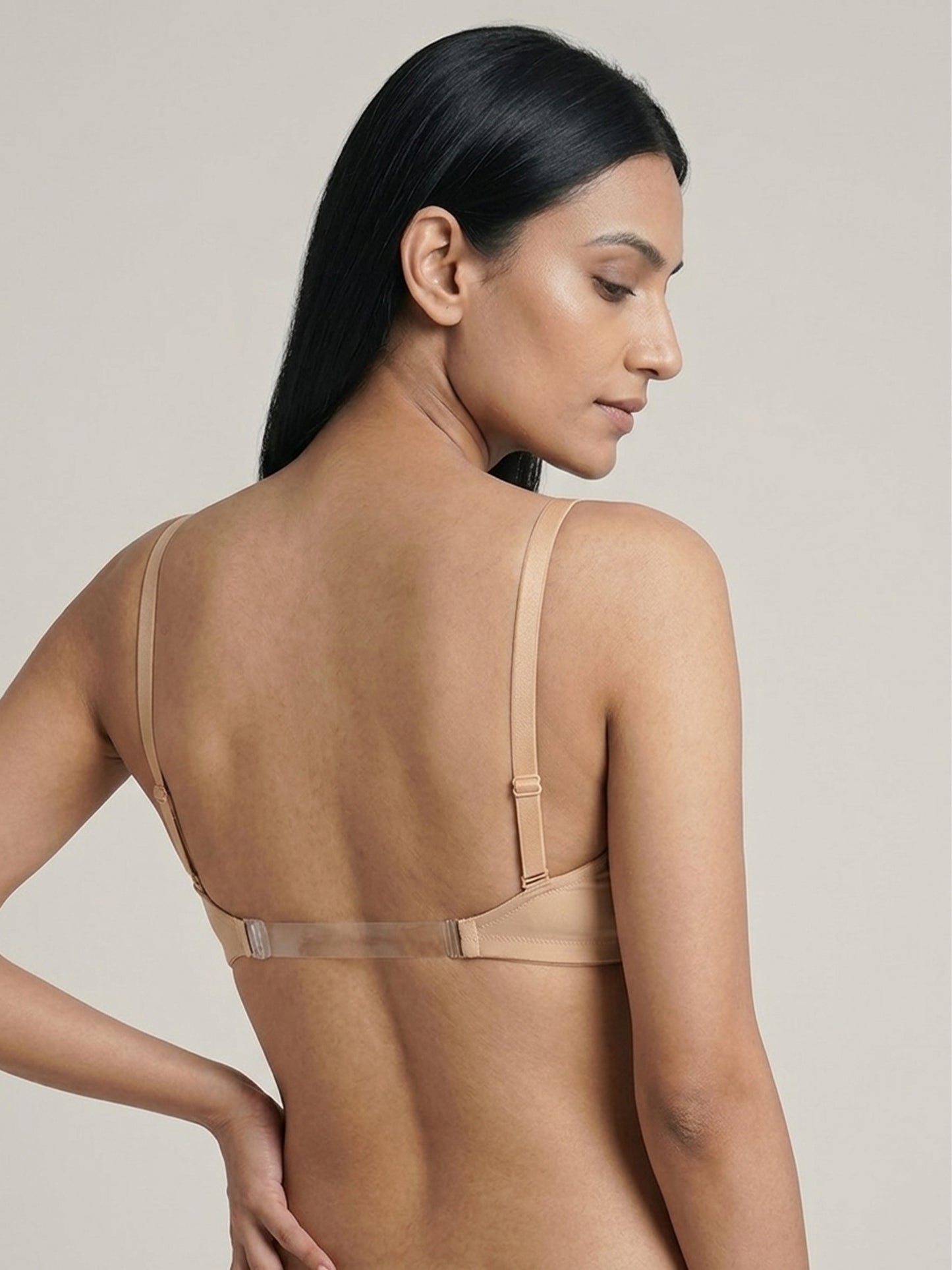 Inner Sense Lightly Padded Strapless Antimicrobial Bra-ISB124-Skin