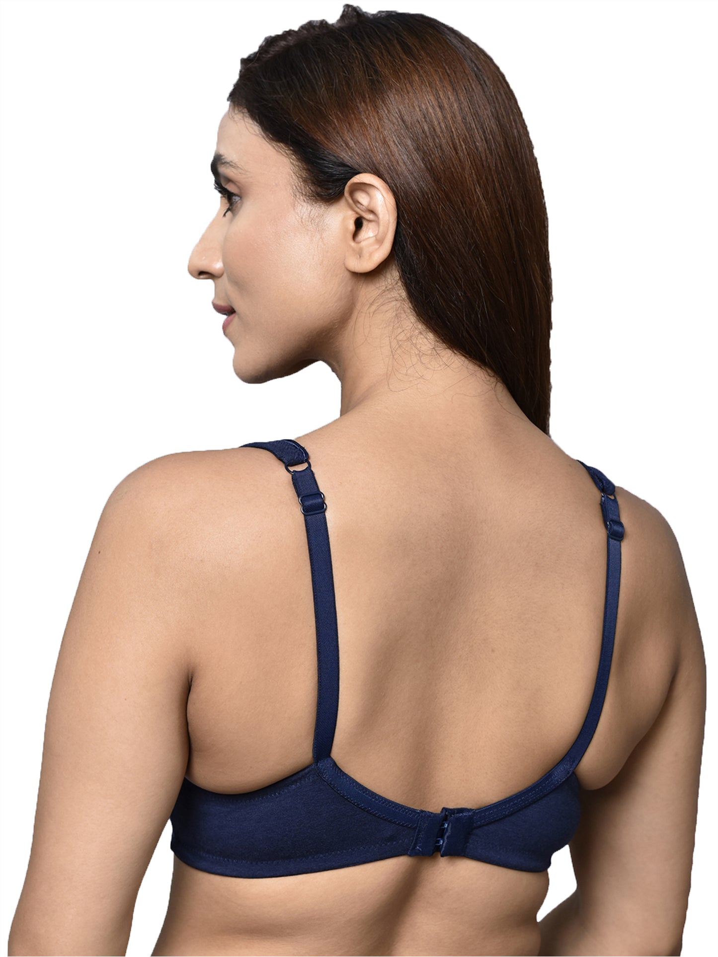Inner Sense Women Bamboo Cotton Non-Wired Non Padded Bra-ISB057-SnorkalBlue_NavyBlue