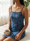 Inner Sense Bamboo Organic Cotton Nightdress-ISL069-Navy Flower