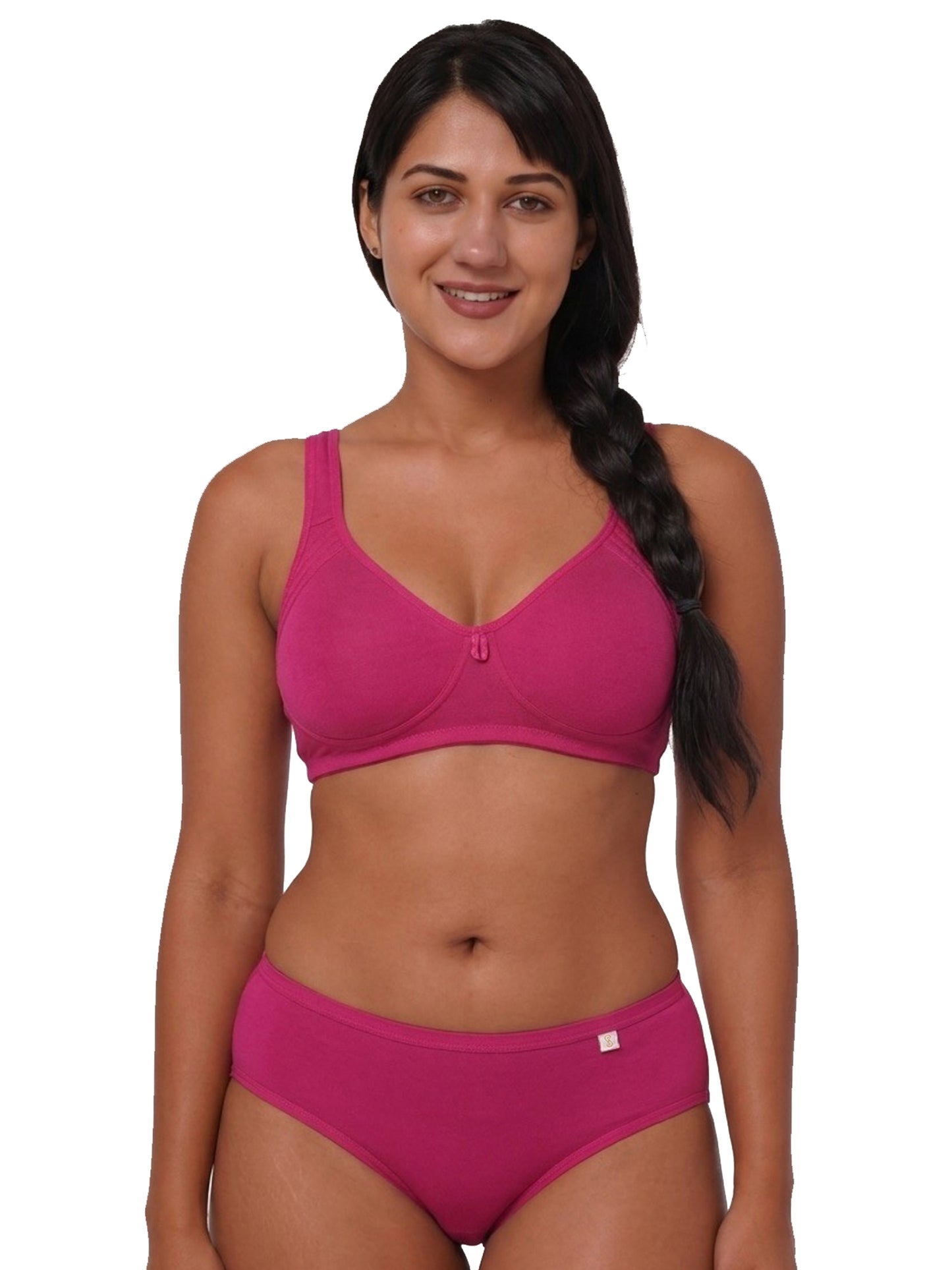 Inner Sense Women Bamboo Cotton Non-Wired Non Padded Bra-ISB057-Maroon_Maroon_Black