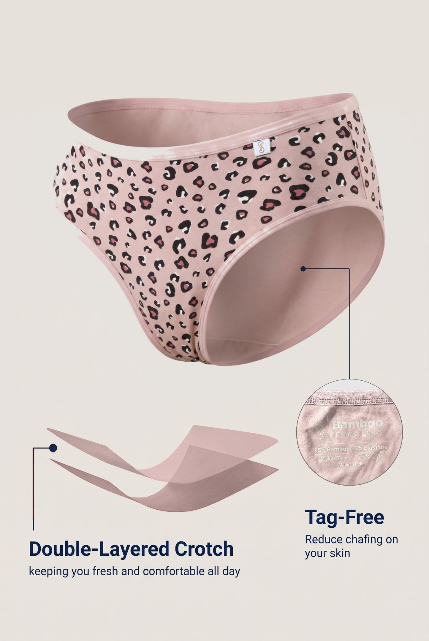 Inner Sense Women Bamboo Medium-Rise Pack of 2 Bikini Briefs-ISPB201-Aqua_pinkcheetah