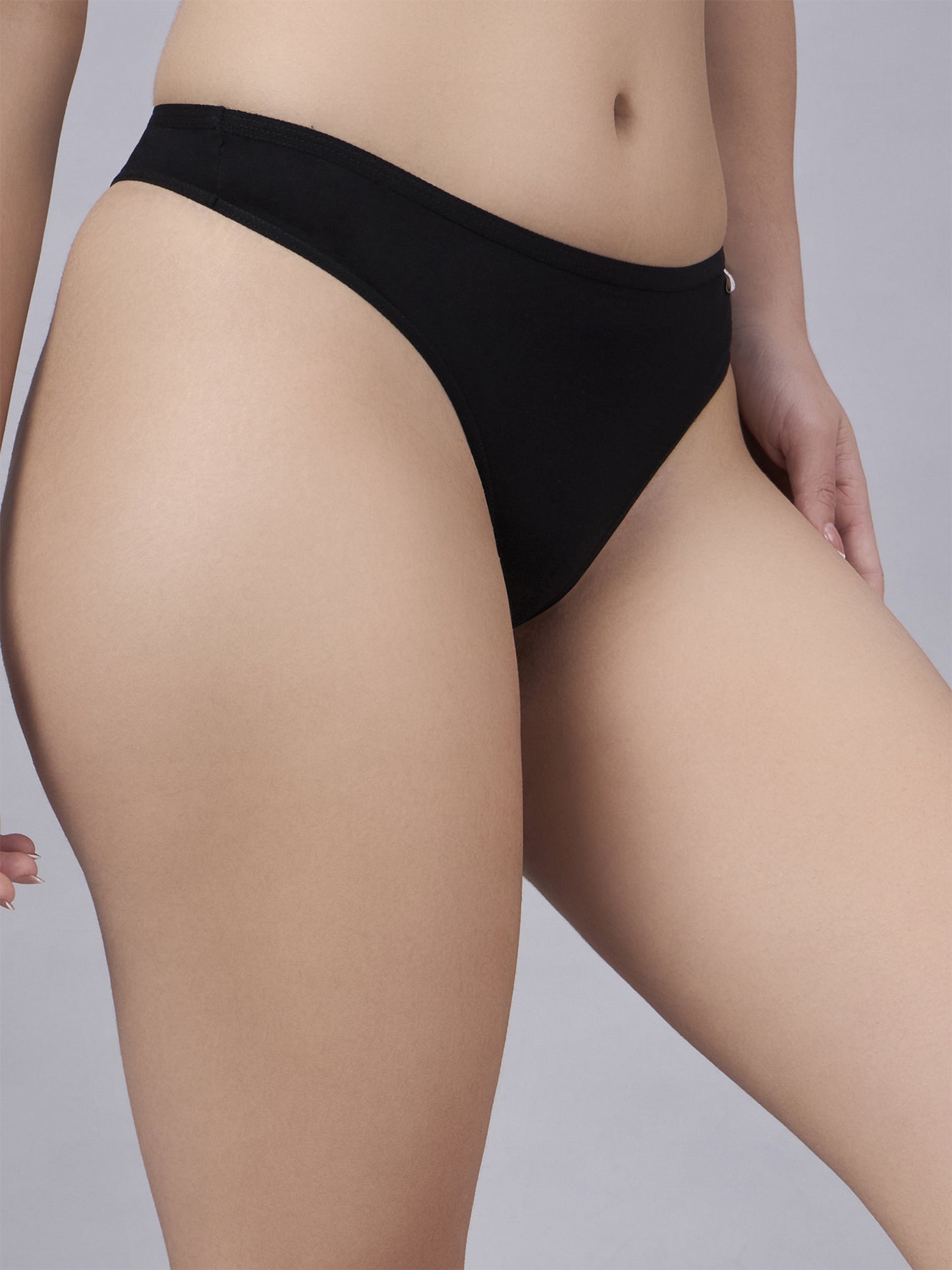 Inner Sense Women Bamboo Pack of 2 Thong Briefs-ISPB205-Black_Black