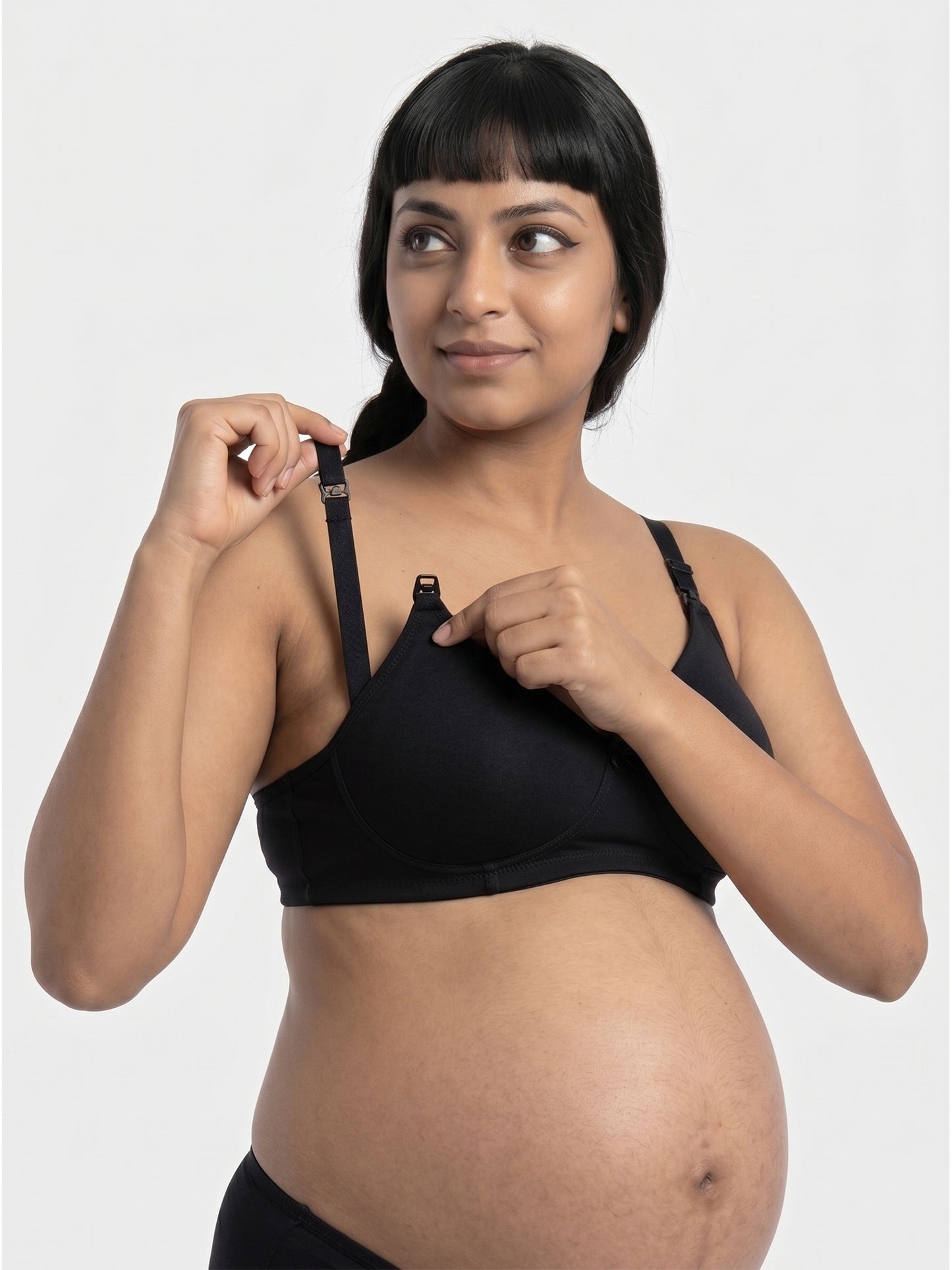 Organic Cotton Antimicrobial Padded Nonwired Feeding Bra-IMB009C