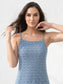 Inner Sense Bamboo Organic Cotton Nightdress-ISL065-Aqua Print