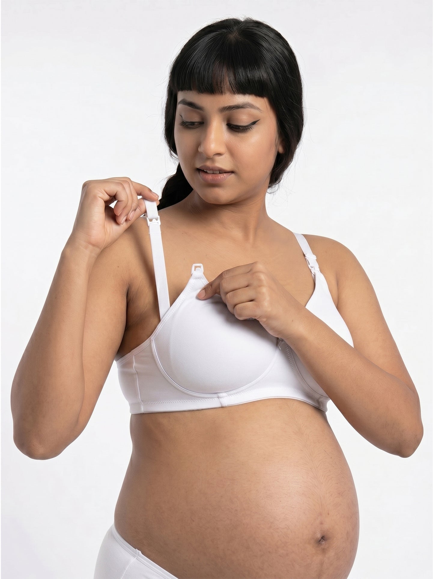 Organic Cotton Antimicrobial Padded NonWired Feeding Bra-IMB009D