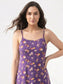 Inner Sense Bamboo Organic Cotton Nightdress-ISL066-Purple Leaf Bunch