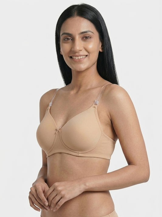 Inner Sense Lightly Padded Strapless Antimicrobial Bra-ISB124-Skin