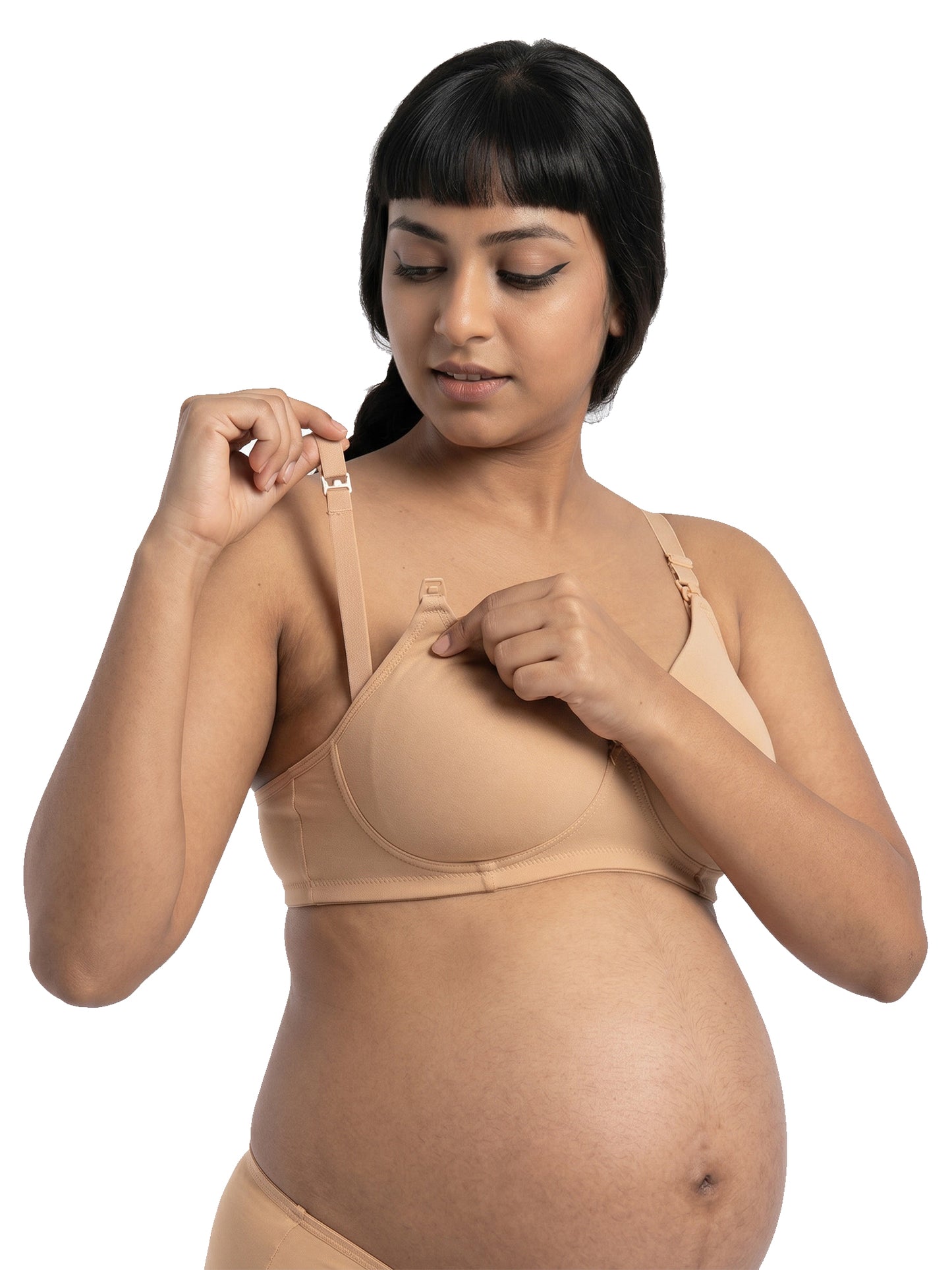 Organic Cotton Antimicrobial Padded Nonwired Feeding Bra-IMB009B