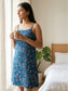 Inner Sense Bamboo Organic Cotton Nightdress-ISL069-Navy Flower