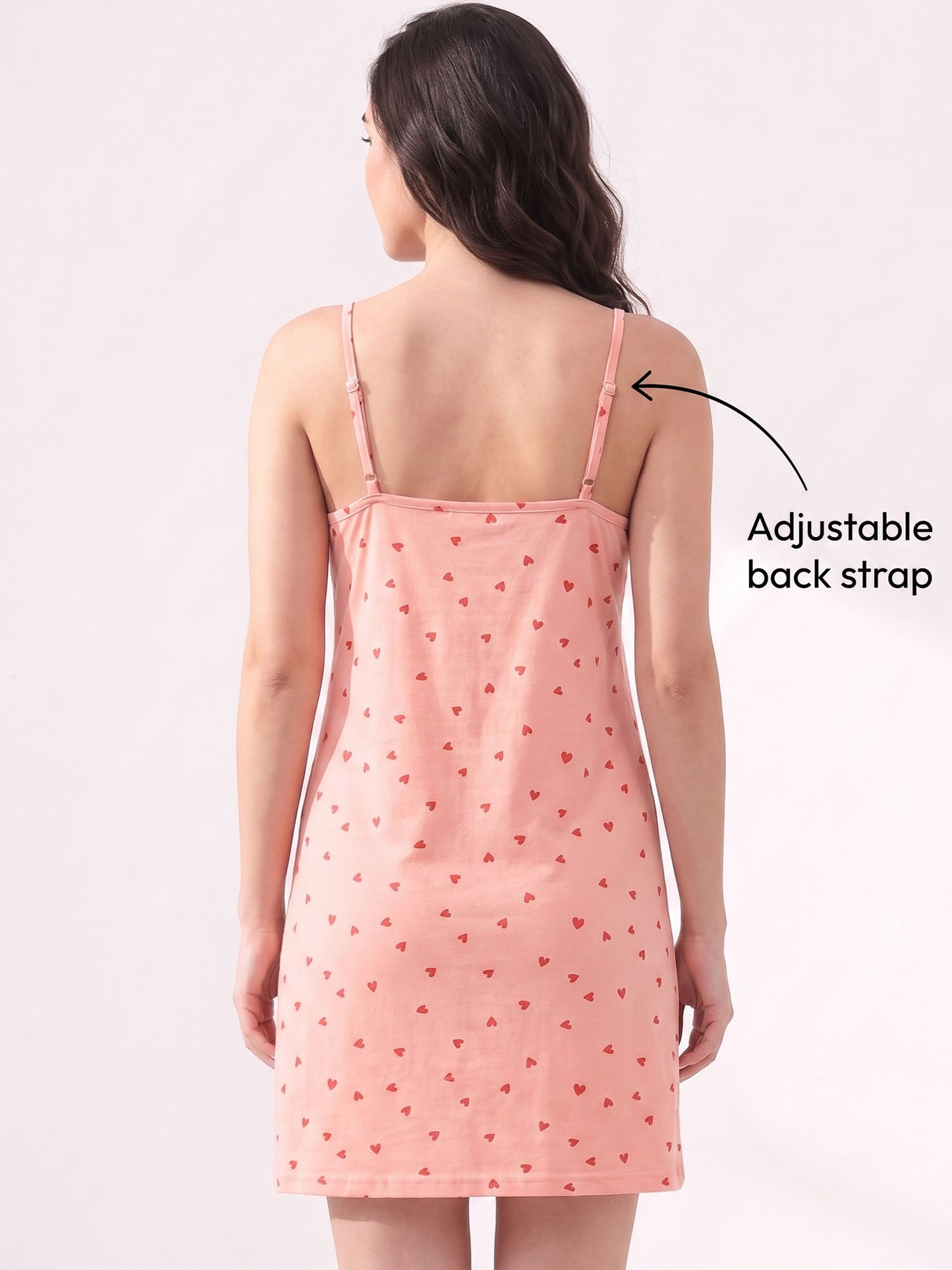 Inner Sense Bamboo Organic Cotton Nightdress-ISL072-Hearts