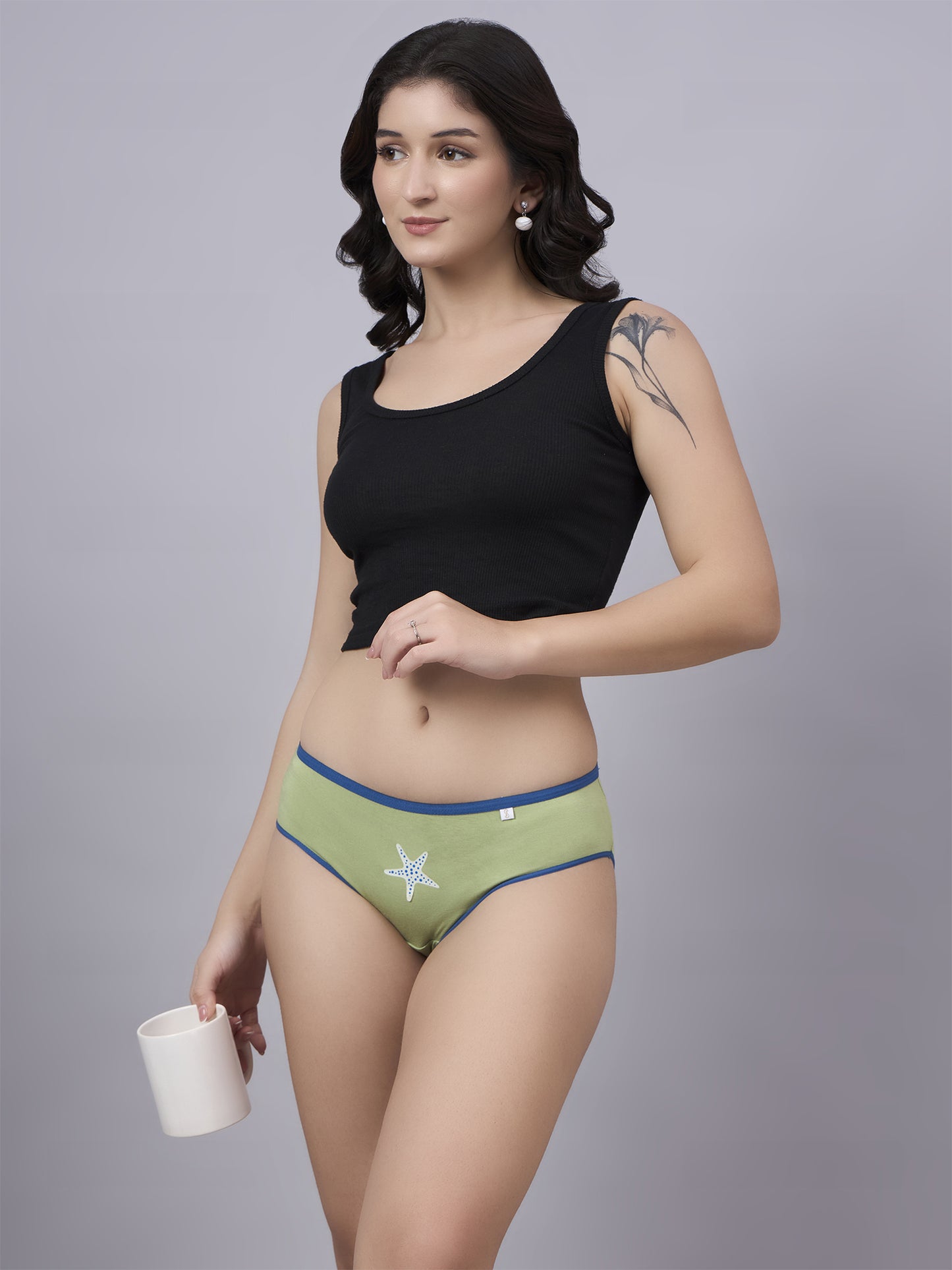 Inner Sense Women Bamboo Medium-Rise Pack of 2 Bikini Briefs-ISPB202-Avocado_Avocado-