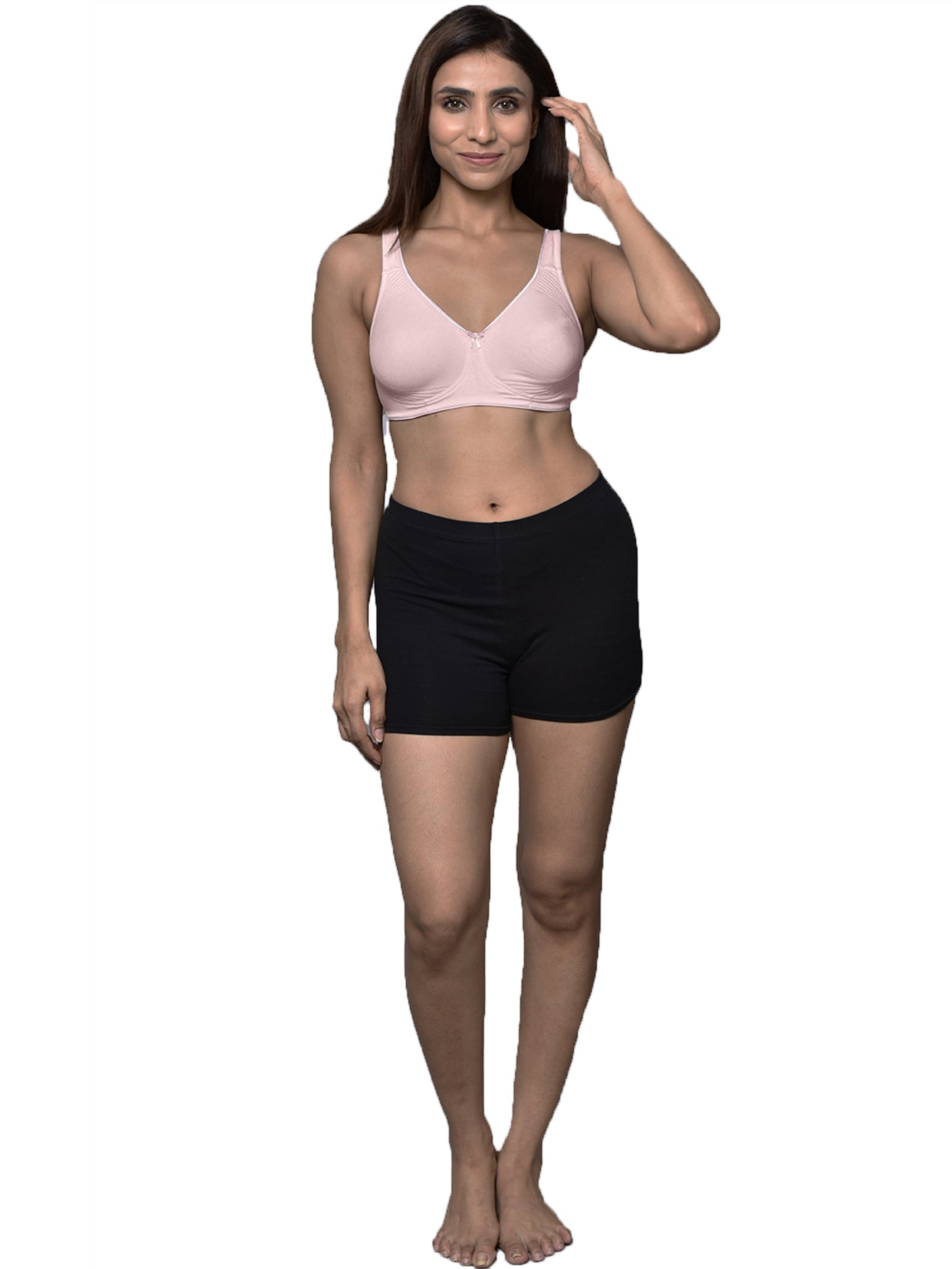 Inner Sense Women Bamboo Cotton Non-Wired Non Padded Bra-ISB057-SnorkalBlue_BabyPink