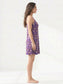 Inner Sense Bamboo Organic Cotton Nightdress-ISL066-Purple Leaf Bunch