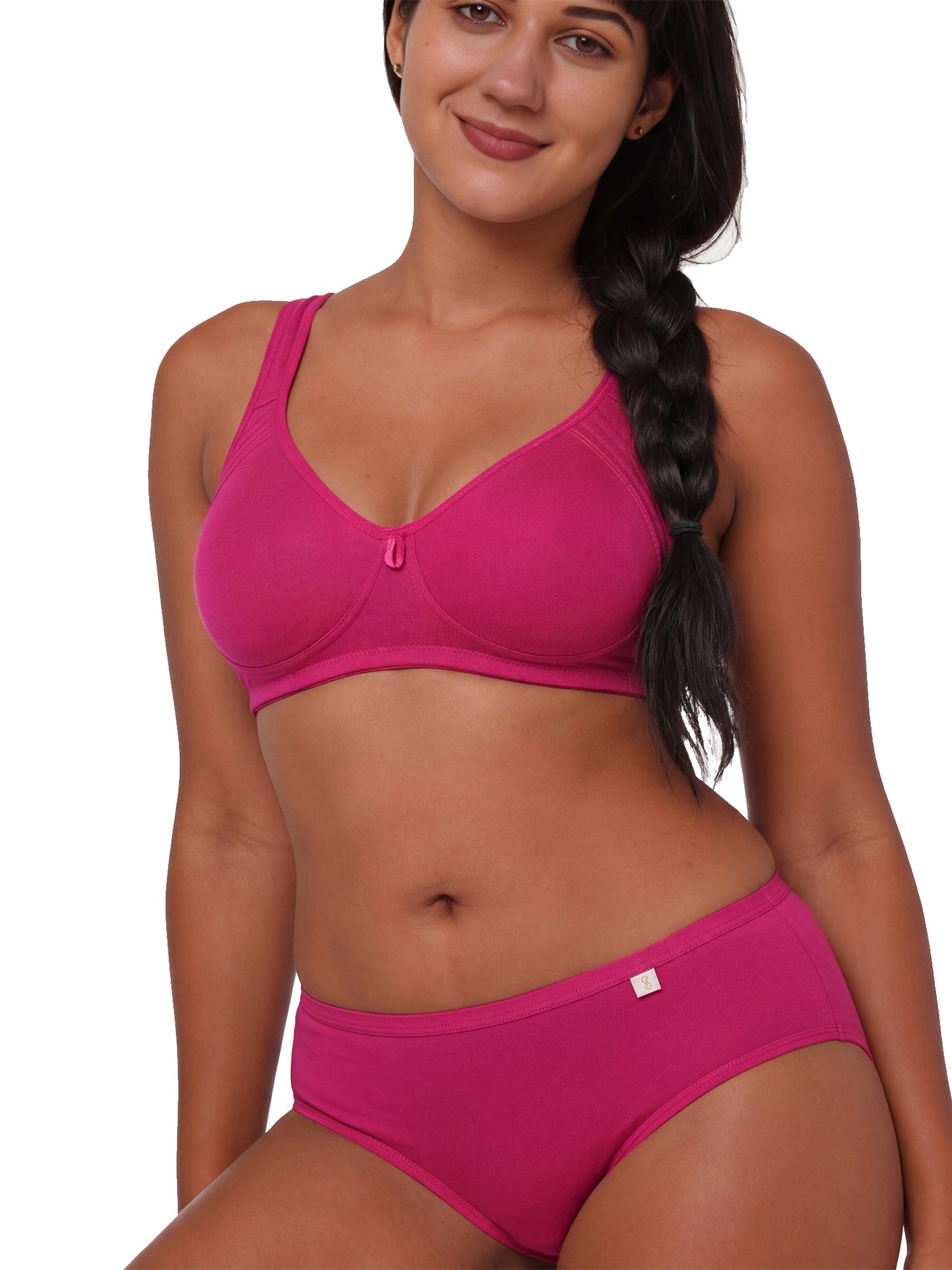 Inner Sense Women Bamboo Cotton Non-Wired Non Padded Bra-ISB057-Maroon_Black