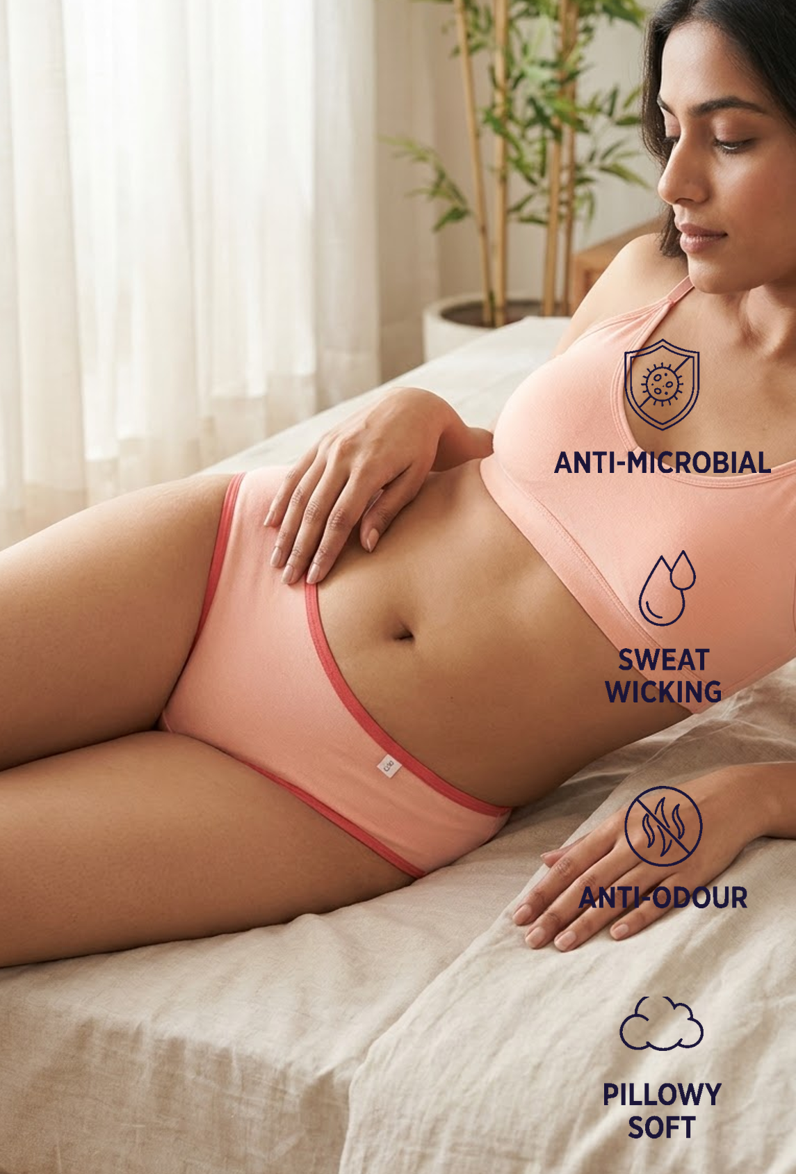 Inner Sense Women Bamboo Medium-Rise Pack of 2 Bikini Briefs-ISP040-Peachy Pink_Peachy Pink