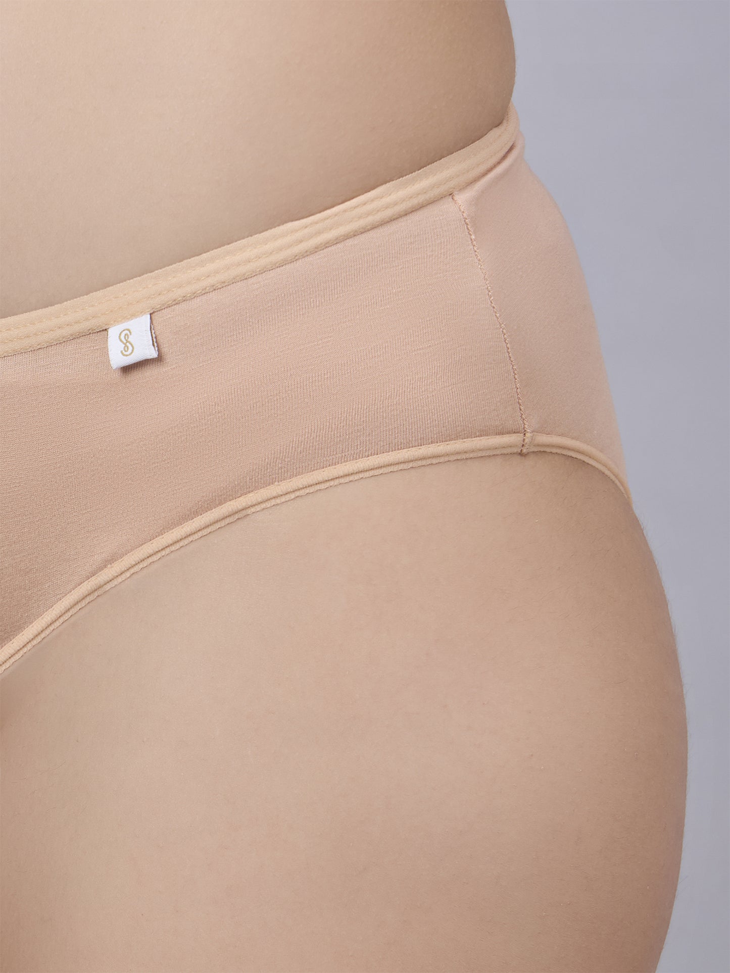 Inner Sense Women Bamboo Medium-Rise Bikini Briefs-ISPB201-Skin
