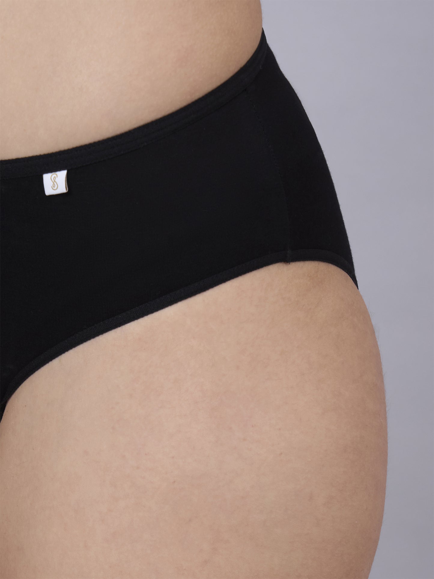 Inner Sense Women Bamboo Medium-Rise Bikini Briefs-ISPB201-Black
