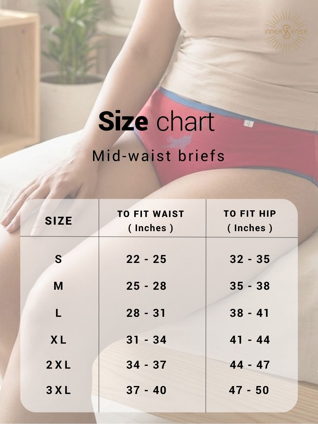 Inner Sense Women Bamboo Medium-Rise Pack of 3 Bikini Briefs-ISP040-3Pointsetia