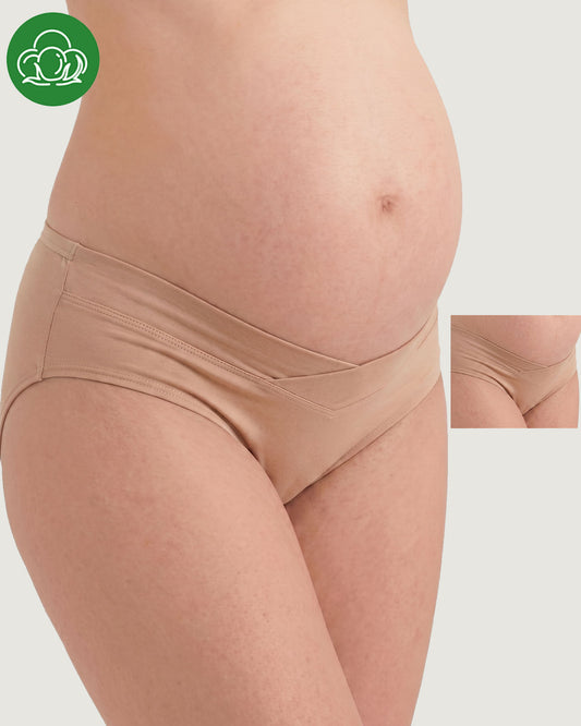 Organic Cotton Antimicrobial Maternity Panty (Pack Of 2)-IMP102-Skin_Skin-